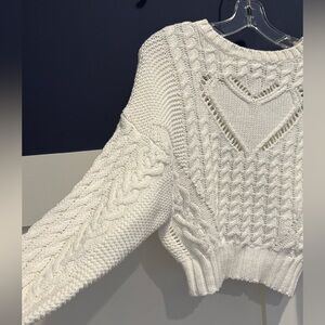 PacSun white Cable Knit Sweater Size S NWT
